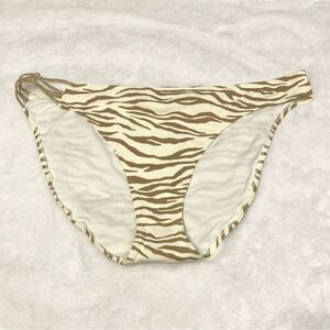 NWOT Aerie Swim Bikini Bottoms Tan Zebra Striped Gold Detail Size XXL